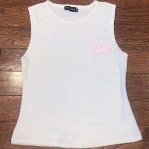 PrettyLittleThing White Rib Scoop Neck‎ Tank Top